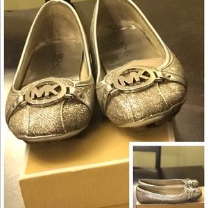 Silver Glitter Michael Kors Flats